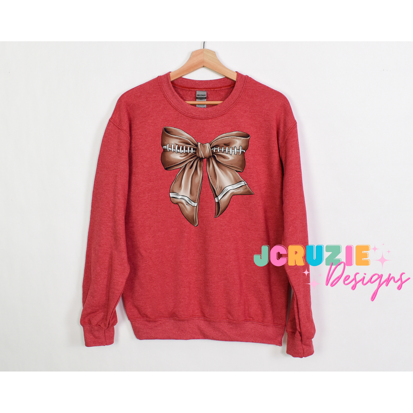 Coquette Football Bow Crewneck Sweater