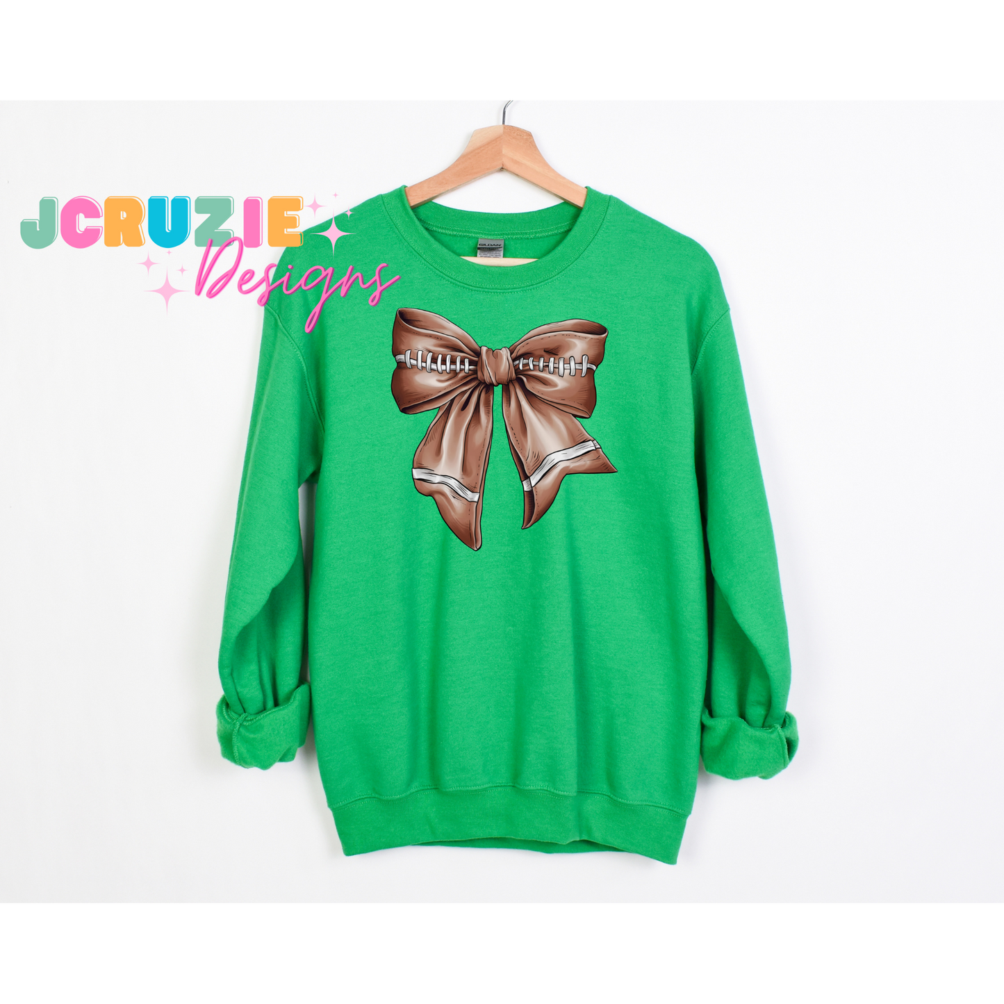 Coquette Football Bow Crewneck Sweater