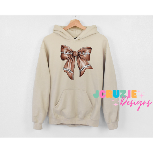 Coquette Football Bow Hoodie