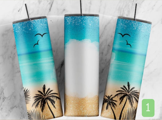 Customizable Beach Themed Tumbler