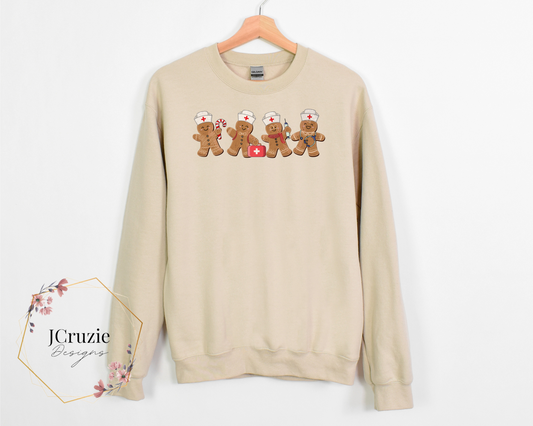 Gingerbread Nurses Crewneck Sweater